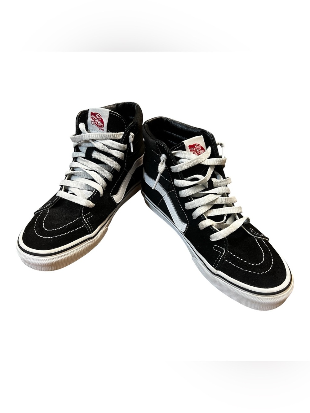 Vans Black and White Mid-Top Skate Sneakers - size 6 men 7.5 women